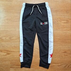 Converse All-Star Jogger Pants Black White Red Star Dri-Fit Kids Size 6 New